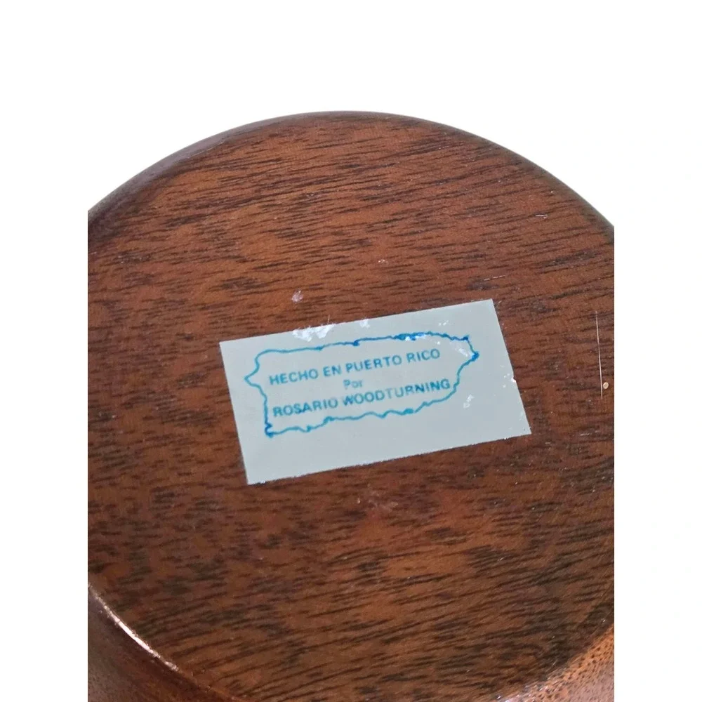 Vintage 5 Wooden Turned Walnut Salad Bowls Puerto Rico Rosario Wood Turning‎